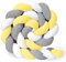 AmphaDeco Geflochtene Bettschlange Baby Nestchen Babybett Umrandung Nestschlange Babybett Babybett Nestchen Bettumrandung Changeability Genuflection,Weiß grau gelb,100cm