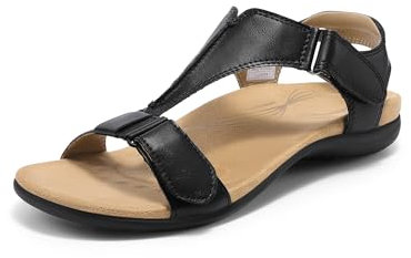 DREAM PAIRS Sandales Plates pour Femmes Confortables Sandale d’été Pratiques et Elégantes,Size 39,Noir,DWUMFS2508