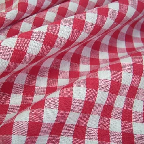 Stoff Meterware Bauernkaro rot weiß Karo kariert Baumwollstoff Werthers Stoffe