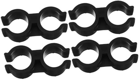 Zerodeko 4pcs Double Tube for Dustpan and Broom Connection Fit Inner Diameter Plastic Holders for Space Saving and Easy Installation