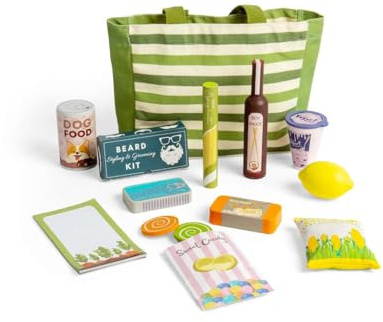 Bigjigs Toys Shopping Trip Set, 17 Piece Wooden Grocery Playset