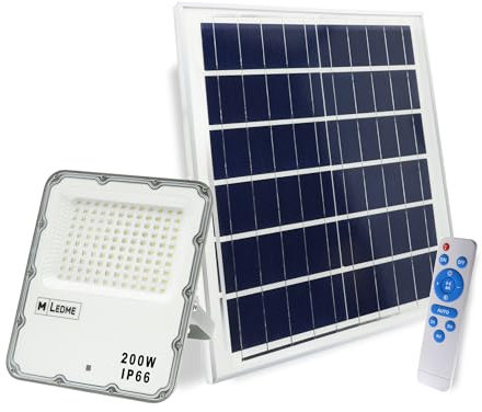 Genérico Foco Proyector LED Solar Venecia 200W – Iluminación Potente y Ecológica