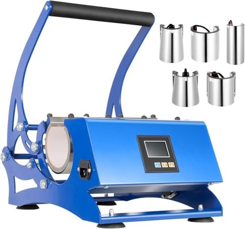 Transferpresse Heizpresse, 6 in 1 Heizpresse mit 6 Untersetzer, 600W Tassenpresse Sublimationspresse für Becher Kaffeetasse Keramiktassen Metalltassen, DIY Mug Heizpresse 0-200℃
