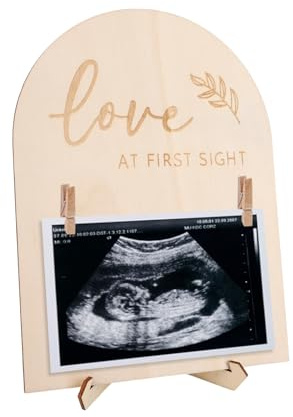 Fukaisu Bilderrahmen für Baby-Sonogramm, Ultraschallbilder Andenken Schwangerschaftsankündigung Halterung Clip Großeltern Geschenk Bekanntgabe Erstlingseltern Verkündung (Stil 1)