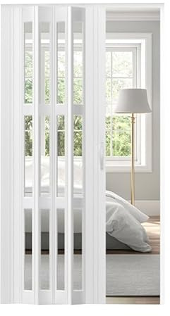 WEKONUMEX Faltbare Akkordeontür, Falttür for den Innenbereich, Mehrfarbig, Verschiedene Größen(White,80x200cm)