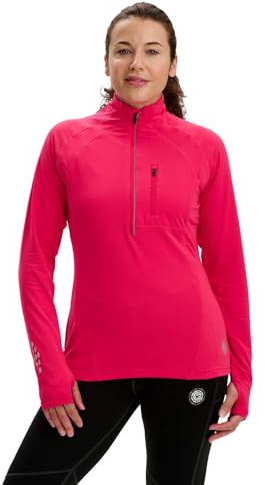 Time To Run Long Sleeve Running/Gym/Sports Top For Women Thermal Breathable Quick Dry Shirt Ideal For Winter With Chest Pocket & Thumbloops 14 Azalea