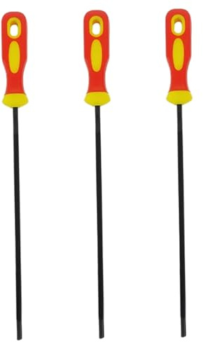 CAKEEYUM Juego de 3 limas para Motosierra de 7/32/5, 5 mm, Redondas, con Mango de plástico para afilar y Mantener motosierras. Lima de 7/32/, mm, tamaño S.