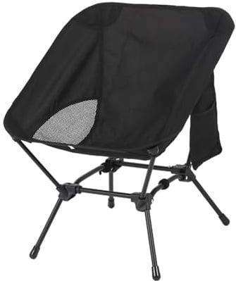 JBJYGSG Silla Director Plegable Taburete de Pesca de Playa de Estructura Cuadrada, práctica Silla Plegable de Camping de Cuatro Esquinas, Ligera Silla de Luna de Tubo de Hierro(Black)