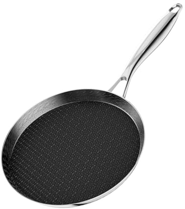 Innerwell 26 cm Crepes Pfanne aus Edelstahl, Antihaftbeschichtet | Pfannkuchenpfanne mit Kratzfeste, Omlettpfanne Edelstahlgriff, Induktions Kompatibel, PFOA-frei, Leicht zu Reinigen