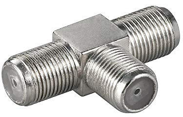 Goobay 11848 F-Adapter, T-Stück, F-Buchse > 2x F-Buchse - Zink