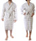 Cacala Herren Türkischer Bademantel mit Kapuze Damen, leicht, weich, Ultra-saugfähig, Strand, Pool, Hotel und Spa, Pestemal, 100% Baumwolle, beige, S/M