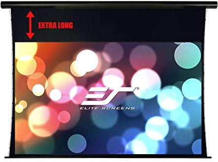 Elite Screens SKT150UHW2-E24 Saker Tab Tension Beamer Heimkino Leinwand mit Motor (Format 16:9, 332 x 187 cm, Bilddiagonale: 381 cm (150 Zoll), Tuch, 4K/HD/3D Ready)