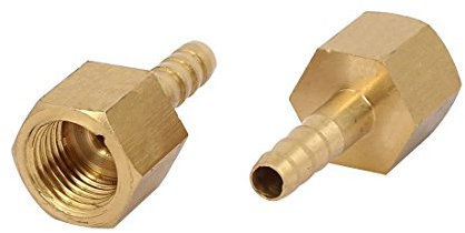 sourcing map 2 Stück Schlauchkupplung Anschluss Fitting 1/4BSP Innengewinde 6mm Schlauchtülle Messing