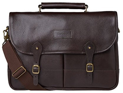 Barbour Leather Briefcase - Chocolate, Brown