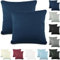 CelinaTex Active Dekokissen Bezug Doppelpack Set 40x40 dunkel blau Baumwolle Jersey Sofakissen Kissenhülle 5001516