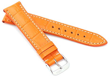 RIOS1931 Unisex Uhrenarmband Alligator Style Modell New Orleans 19 mm Orange