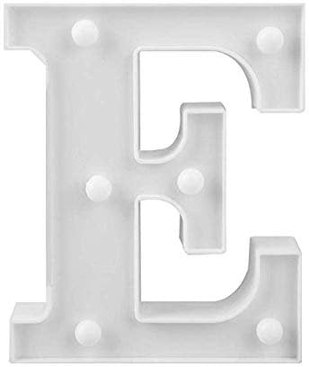 LED Deko Buchstaben - 22 cm A-Z - mit warmen Licht - Lampe beleuchtet Hinstellen Hochzeit Schriftzug Wort Love Home Batterie Lechtdeko Alphabet Ja Liebe Romantisch Wohnzimmer Bar Leuchtbuchstaben (E)