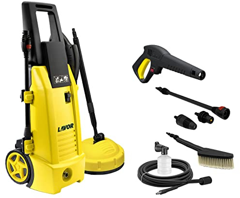 Lavor Idropulitrice Ad Acqua Fredda Ninja Plus 130 Con Lava Patio Motore 1800 W, 230 V, Giallo