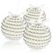com-four® 3X Weihnachtskugeln - Christbaumkugeln mit Stoffbezug für Weihnachten - Baumschmuck für den Christbaum, Ø 10 cm (weiß/silberfarben - 3 Stück)