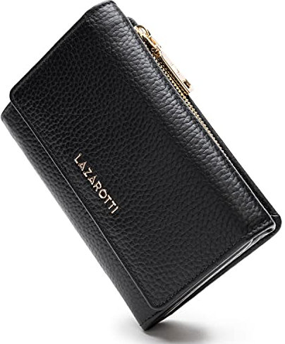 Lazarotti Bologna große Leder Damen-Geldbörse | großes Reißverschlussfach, 15 Kartenfächer, RFID-Schutz | 14 x 10 x 3,5 cm (2 Breiten einstellbar)