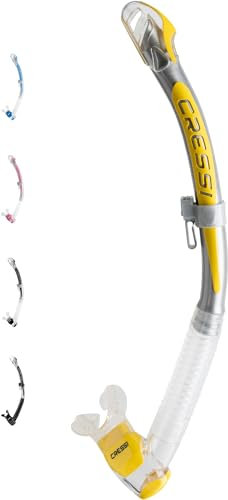 Cressi Unisex-Adult Corfu Snorkel Schnorchel, Transparent/Silber/Gelb, ONE Size