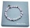 Perlenarmband mit Name - Cateyeperlen Rosa und Edelstahl - Armband mit Namen Größen 12cm bis 20cm - Geschenk Mädchen Geburtstag Mama Kinder Freundschaft und Liebe - Handmade personalsierbar