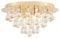 Lindby Kristall Deckenlampe goldfarben Ø 35 cm, Kronleuchter Deckenleuchte 4x G9 ohne Leuchtmittel Wohnzimmerlampe Schlafzimmerlampe Esszimmerlampe