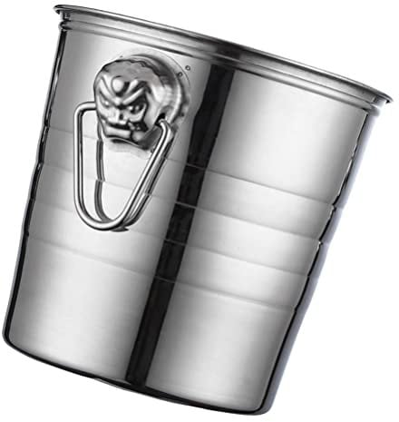 Stainless Steel Ice Bucket Metal Ice Bucket Party Ice Bucket Drink Buckets for Parties Ice Cube Bucket Beverage Cooler Bucket Retro Refrigerator Rust-Proof Ice Bucket Beer Chiller
