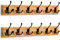 LARHN Garderobenhaken Holz (2 Stück) - Garderobenleiste Holz mit 6 Haken in Schwarz - 59 cm - Kleiderhaken Wand - Wandgarderobe für Flure, Garderoben, Schlafzimmer und Badezimmer