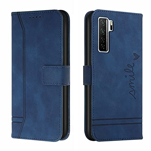 Bravoday Cover per Huawei P40 Lite 5G / Nova 7SE 5G, Flip Custodia in Pelle PU Portafoglio Custodia per Huawei P40 Lite 5G / Nova 7SE 5G, con Slot per Schede, Blu