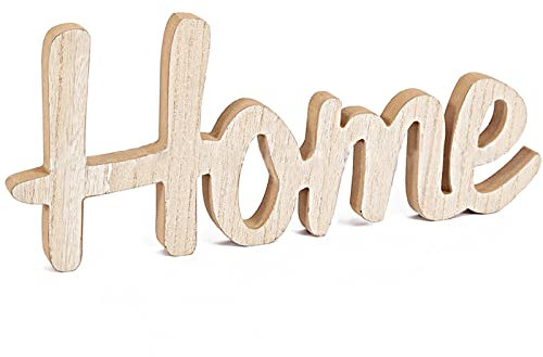 Lvjkes scritta home da appoggio, scritte in legno, Lettere decorative in legno, per artigianato casa matrimonio Natale compleanno decorazioni fai da te, altezza: 15 cm/5,9 pollici (Lettera Home)