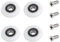 Qikuver 25mm Duschtürrollen, 4 Stück Duschtürrollen Duschkabine Rollen, Ersatzteile Duschkabinen Duschtür Schiebetür Ersatzrollen für Duschkabinentür, Obere und Untere Ersatzteile (25MM)