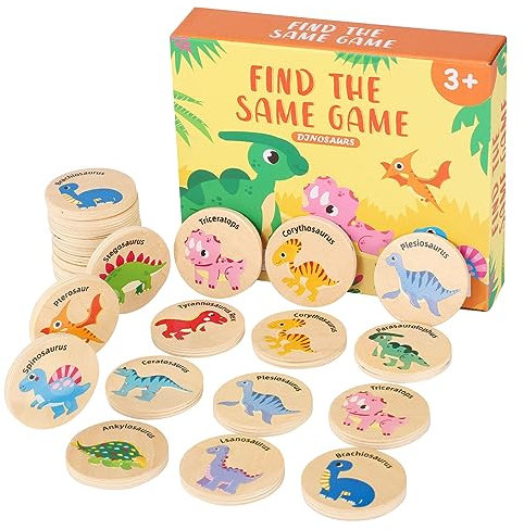 Wisplye Juegos de Memoria Educativos Montessori Preescolar Cartas para Bebés Niños Parrillas, 24pcs Madera Flash Animal Parejas y Aprender Bonitos Infantil Juguetes