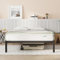 Novilla Cadre de lit Plateforme en métal pour Matelas de 140 x 190 cm, Hauteur de Rangement sous Le lit 30.5cm, Support à Lattes en Bois, Pas Besoin de sommier, Assemblage Facile, Noir