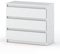 MRBLS Kommode mit 3 Schubladen Sideboard Schubladenschrank Kleiderschrank Modern Möbel mit Schubladen für Ihr Schlafzimmer (Weiß Matt) – 80 x 71,5 x 33,5 cm (B/H/T)