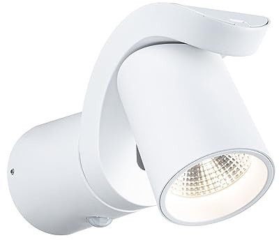 Paulmann 94832 LED Außenwandleuchte Cuff Bewegungsmelder IP44 76x217mm 3000K 10W 700lm 230V 70° Weiß Aluminium Außenleuchte