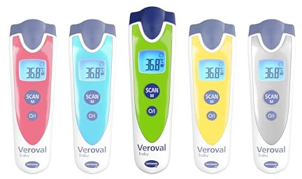 Veroval baby Infrarot-Thermometer Grün, Berührungslose und Geräuschlose Messung, Körpertemperatur, Objekttemperatur, Umgebungstemperatur, schnelle Messung, einfache Handhabung
