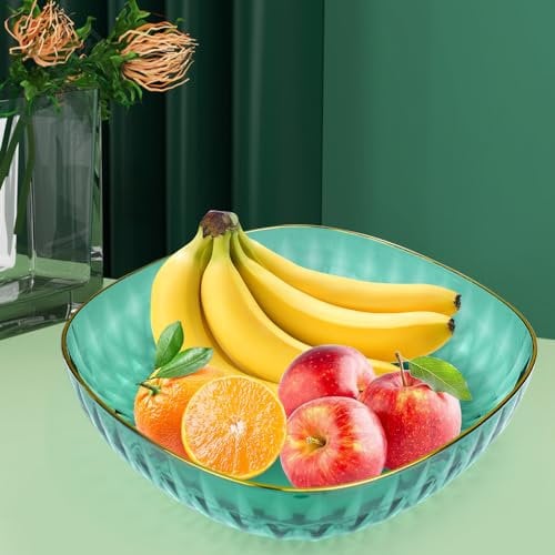 LANSKYLAN Cesta de Frutas Cuenco para Frutas Frutero de PET Cesta de Frutas Curva Cesta de Frutero de Mostrador Moderno Frutero Decorativo de Cocina para Frutas Pan Verduras Cosméticos (23*23*6cm)