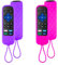 Confezione da 2 custodie in silicone per telecomando Roku Express/Streaming Stick/Premiere, per telecomando TV TCL Hisense Roku, custodia di ricambio (viola e rosa)