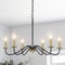 MRHYSWD 6 Flammig Kronleuchter Gold Schwarz Hängeleuchte Modern Vintage Kronleuchter Für Wohnzimmer Küche Esszimmer Esstisch Schlafzimmer Flur, Industrial Pendelleuchte Höhenverstellung