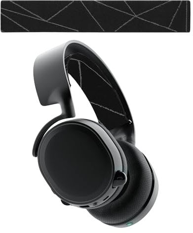kwmobile Ersatz Bügelpolster kompatibel mit SteelSeries Arctis 3 / Arctis 5 Kopfbügel - Kopfbügelpolster aus Nylon - Kopfhörer Ersatz Bügel mit Polster - Schwarz Grau