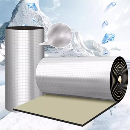 IkErna Blasen-Isolierfolie,Wärmedämmung,Aluminium-Folie-Schaumstoff-Wärmedämmung Baumwolle,Schalldämmmatte/5Mm Thick/1*7M/3.3*23Ft