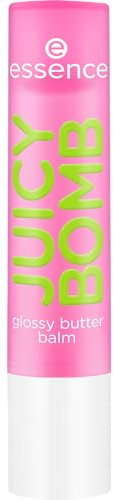 essence JUICY BOMB glossy butter balm, Lippenbalsam, Nr. 03, Pink, natürlich, glänzend, strahlend frisch, vegan, ohne Parabene, ohne Mikroplastikpartikel, Nanopartikel frei, 1er Pack (2.5g)