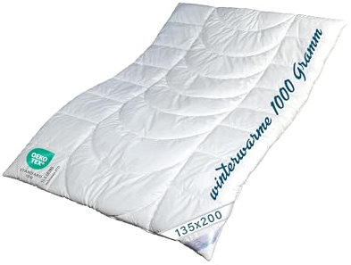 Sympathica Winter Duo Bettdecke 135x200cm | extra warmes, atmungsaktives Winterbett | für Allergiker geeignet | 1000g Klimahohlfasern mit Microfaserbezug | 60° Wäsche | Öko-Tex-Zertifikat