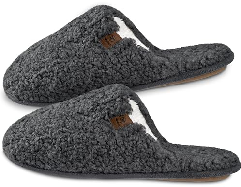 Wostock Pantoufle Femme Chausson Peluche Fourrure Sandal Bout Ouvert Accueil Chaussures pantoufles Femme Hiver