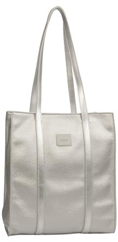 Gabor bags Elfie Damen Shopper Umhängetasche Reißverschluss Mittelgroß Silber