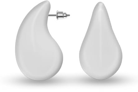 Soul-Cats große Tropfen Ohrringe Ohrstecker in der Farbe: weiß