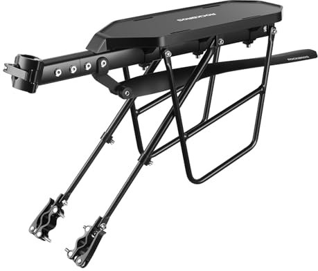 ROCKBROS Fahrradgepäckträger aus Alu, Verstellbar Schnellspanner mit Schutzblech, Robust Stabil Mountainbike Fahrrad Gepäckträger für 26-29 Zoll