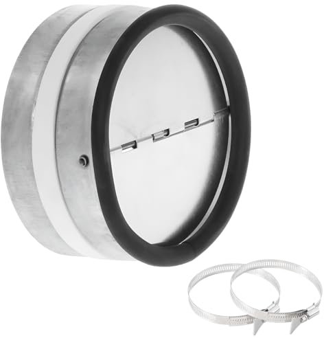 HTTYHT Raccord Clapet Anti-retour DN 150 mm Clapet Anti Retour en Acier Galvanisé avec Rabats en Aluminium en Caoutchouc d'étanchéité pour Hottes de Cuisine Aspirante Gaines Système de Ventilation