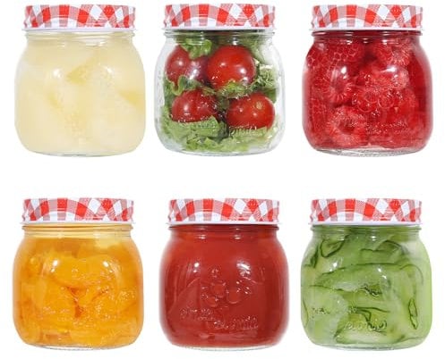 LIMILI Glass Jars with Lids, 6 Pack 300ml/10oz Multipurpose Mason Jars for Food Storage, Jam, Pickling, Canning, Preserving, Meal Prep